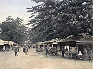 New Images May Prints: Village street scene, Japan circa 1880s. Date: circa1880s