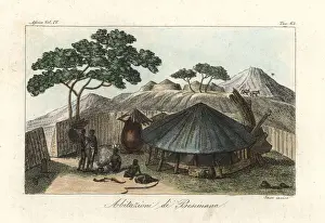 Village of the Tswana or Batswana (Bechuana), South Africa