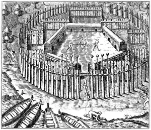 Brazil Prints: Village of Tupi Indians