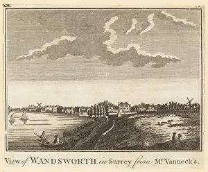 Alexander Hogg Prints: The village of Wandsworth, South London, 1784