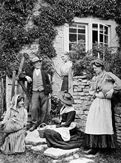 Villagers having conversation, 1890s