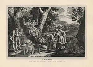 Rene Prints: Villagers playing a game of skittles, 17th century