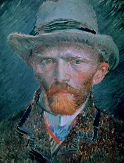 Painter Collection: Vincent van Gogh (1853-1890). Self-portrait. Bust with brown