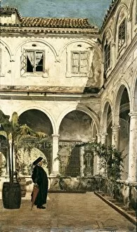 VINIEGRA Y LASSO, Salvador (1862-1915). Courtyard