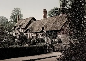 Vintage 19th century / 1900 photograph: Ann Hathaways cottage, Stratford-upon-Avon