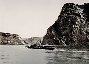 Vintage 19th century / 1900 photograph: The Lorelei, also spelled Loreley in German Vintage 19th century / 1900 photograph: The Lorelei, also spelled Loreley in German