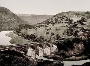 Vintage 19th century / 1900 photograph: Monsal Dale - Headstone Viaduct, Peak District