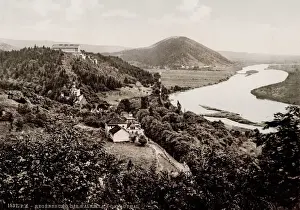Vintage 19th century / 1900 photograph: Regensburg Germany, the Walhalla, and Donauthal