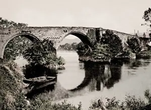Vintage 19th century / 1900 photograph: Stirling Old Bridge is a stone bridge which