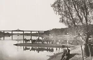 Vintage 19th century photograph: Barkly Bridge, Vaal River, South Africa