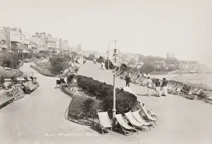 Vintage 19th century photograph: beach and waterfront at Broadstairs, Kent