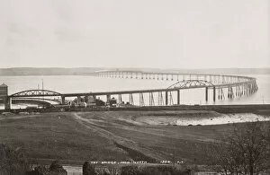 Vintage 19th century photograph: bridge over the River Tay, Scotland
