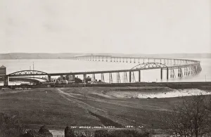 Vintage 19th century photograph: bridge over the River Tay, Scotland Vintage 19th century photograph: bridge over the River Tay, Scotland