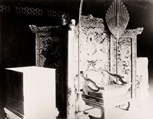 Vintage 19th century photograph China c. 1880s - throne