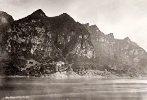 Topography Prints: Vintage 19th century photograph China Yangtze river