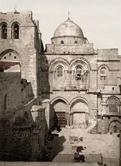 Vintage 19th century photograph: Church of the Holy Sepulchre, Jerusalem, Palestine