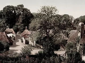 Vintage 19th century photograph: Cockington, a village near Torquay in the English county Vintage 19th century photograph: Cockington, a village near Torquay in the English county