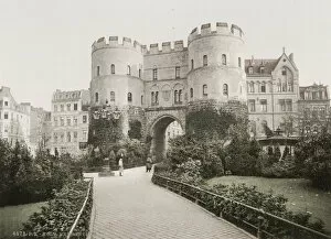 Vintage 19th century photograph: Hahnen Gate, Hahnentor, Cologne, Germany