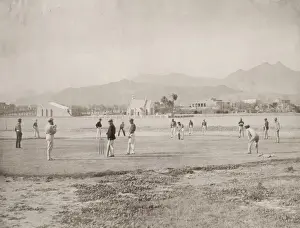 Vintage 19th century photograph: Important image in terms of the history of cricket in