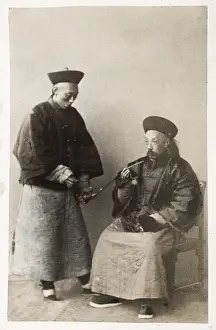 Vintage 19th century photograph: John Thomson carte de visite China: chief magistrate