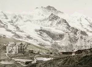 Vintage 19th century photograph: Kleine Scheidegg, Junfrau, Bernese Alps