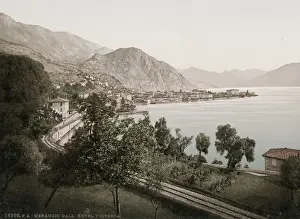 Vintage 19th century photograph: Menaggio is a town and comune in the province of Como