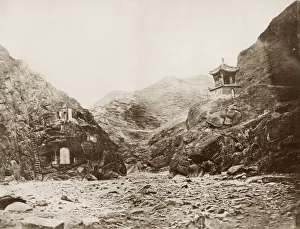 Vintage 19th century photograph: Nankou Pass, north of Peking, Beijing, China