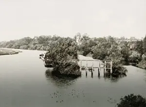 Vintage 19th century photograph: River Thames near Reading