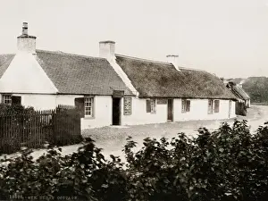 Vintage 19th century photograph: Robert Burns cottage, Ayr, Scotland