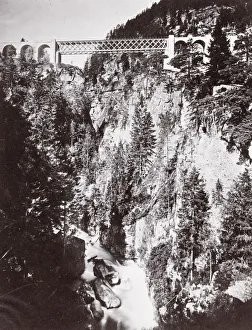 Frozen Gallery: Vintage 19th century photograph - St Gotthard, Upper Bridge, Switzerland