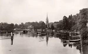 Vintage 19th century photograph - United Kingdom - boating, probably on the River Thames