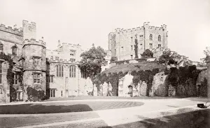Vintage 19th century photograph - United Kingdom - Durham Castle