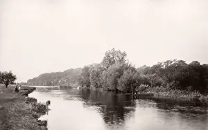Vintage 19th century photograph - United Kingdom - Henley on Thames below the weir