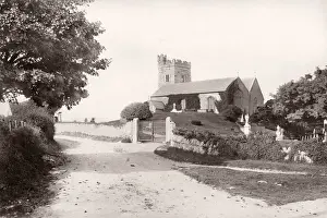 Vintage 19th century photograph - United Kingdom - Llandrillo Church, Wales