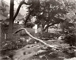 Vintage 19th century photograph - United Kingdom - Llyfnant river valley, Wales