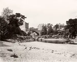 Vintage 19th century photograph - United Kingdom - Rhyader, Wales, the bridge