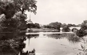 Vintage 19th century photograph - United Kingdom - River Thames at Wallingford
