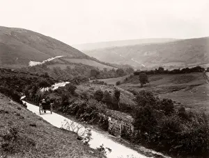 Vintage 19th century photograph - United Kingdom - view at Llanidloes Wales