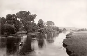 Vintage 19th century photograph - United Kingdom - Whitchurch from the bridge