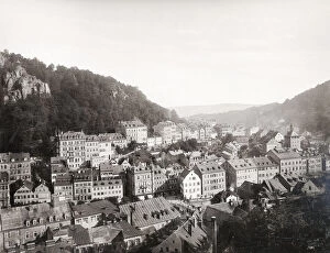 Cityscape Collection: Vintage 19th century photograph - view of Prager StraAzse Karlsbad Kaarlovy Vary