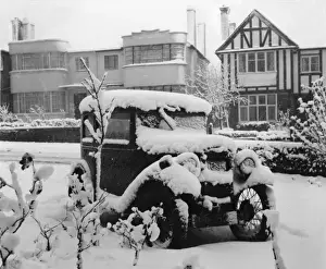 Crank Prints: Vintage Car in the Snow