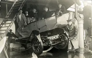Identification Prints: Vintage Car Wreck on Ship (possibly a Morris)