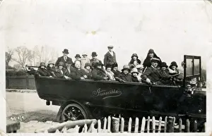 Invincible Prints: Vintage Charabanc with Passengers, Southend-on-Sea, Essex