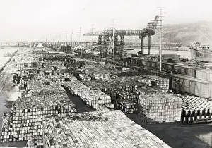 Vintage early 20th century press photograph: Docks, harbour in Seattle, Washington