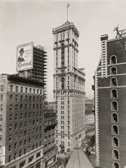 Vintage early 20th century press photograph: New York Times building, Manhattan, New York