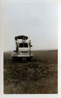 Wentworth Postcard Collection Prints: Vintage Fowler Steam Roller on Heavy Three Wheeled Trailer