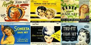 Images Dated 23rd February 2016: Vintage Hairnet Packaging - Composite