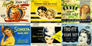 Images Dated 23rd February 2016: Vintage Hairnet Packaging - Composite