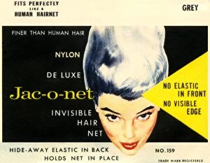 Images Dated 23rd February 2016: Vintage Hairnet Packaging - Deluxe Jac-o-net Hair Net
