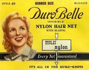 Images Dated 23rd February 2016: Vintage Hairnet Packaging - Duro Belle Nylon Hair Net